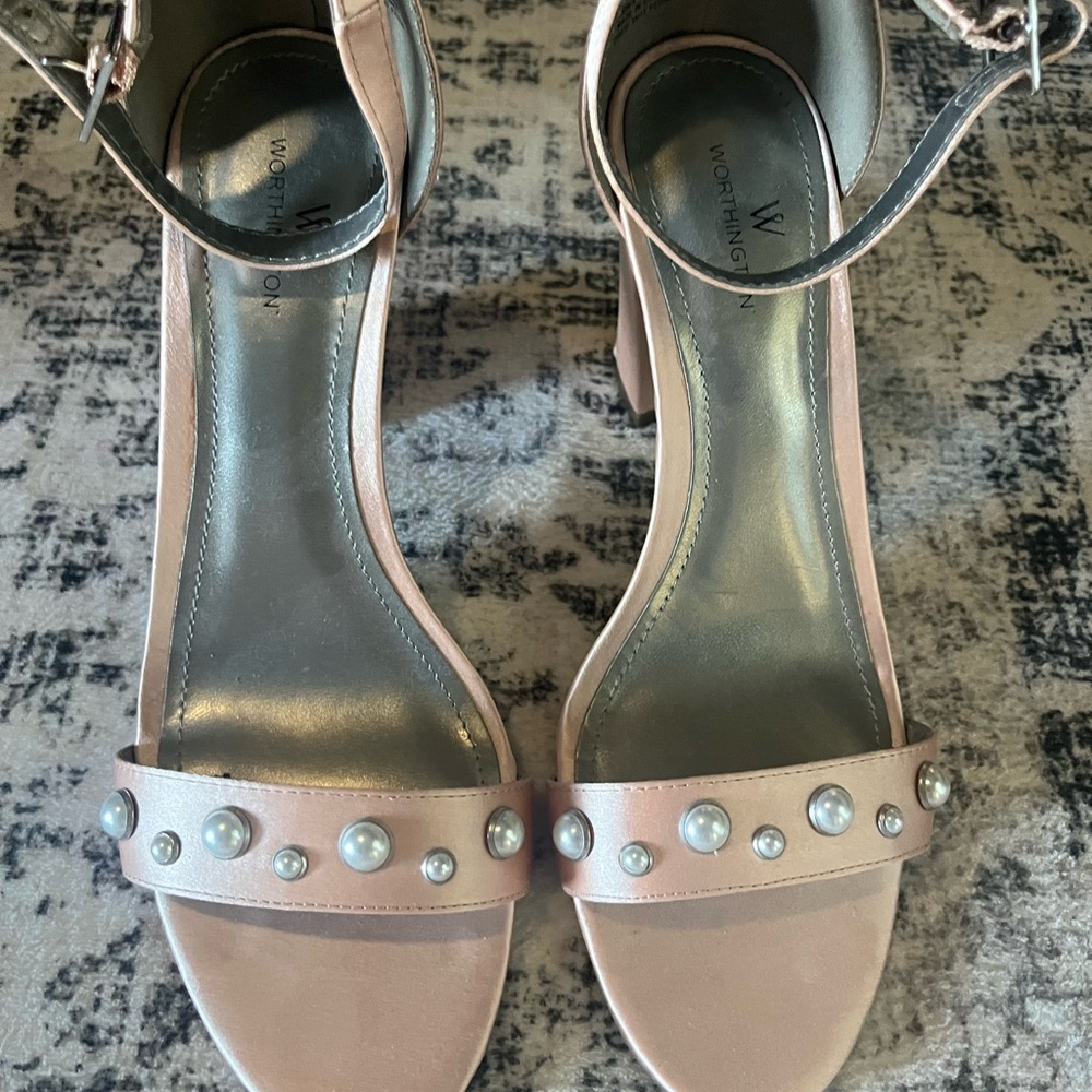 Worthington Blush Pearl-Adorned Heels